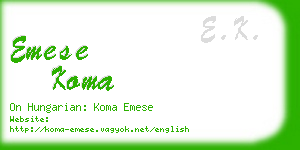 emese koma business card